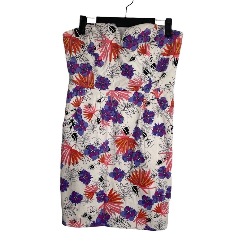 Francescas Collections Tropical Floral Strapless Mini Dress KYD500540 Purple M
